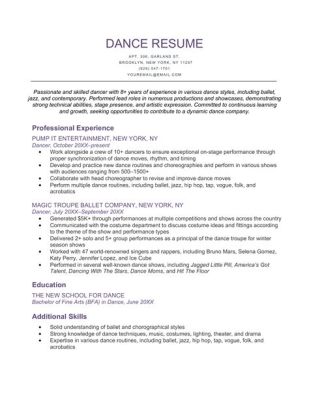 How to Make a Dance Resume: Tips and Guidelines for an Eye-Catching Dance Journey